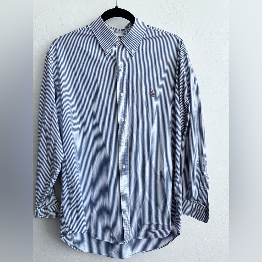Ralph Lauren Blue and White Striped Shirt